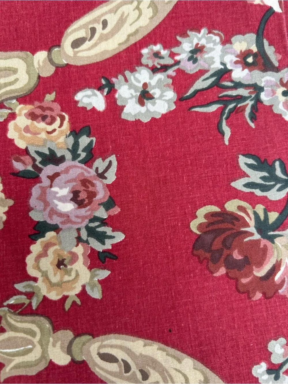 Vintage Ralph Lauren Valance Marseilles Danielle Floral Red Pink Window 17x82.5